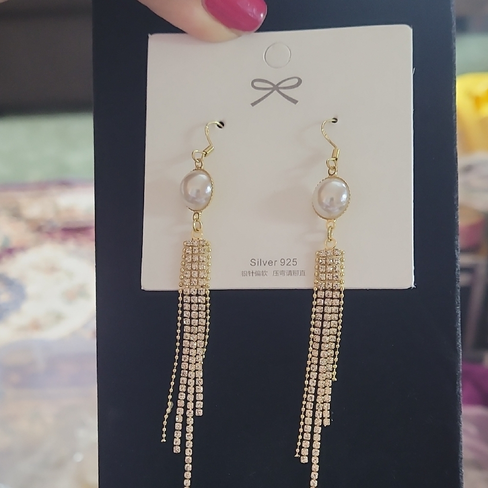 Elegant Gold and Silver Dangle Earrings